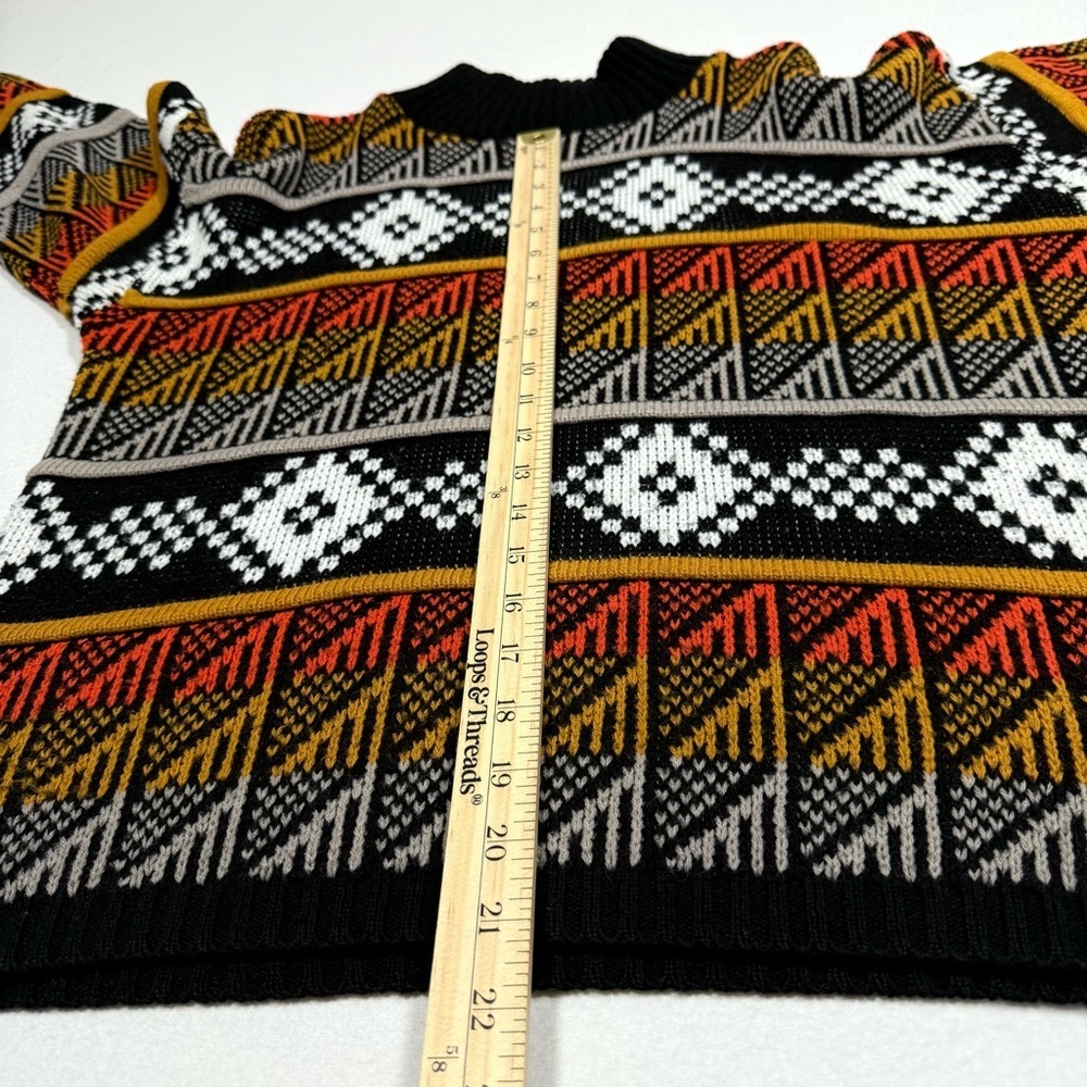 Vintage Sweater Women Large Black Orange‎ Knit 90s Halloween Croquet Club - Picture 4 of 7